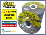 10 Pack Metal Grinding Discs 115mm x 22.2mm x 6mm Disks Depressed Centre Angle