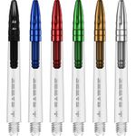 5 SETS Sabre Dart Stems Shafts Clear Polycarbonate - Alloy Tops, Various Colours