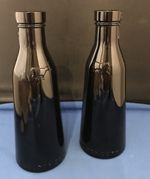 Pair of Rustic Irish Black Milk Glass Bottle. County Cork. Ireland.