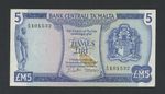 MALTA £5 note 1973 Krause 32d Uncirculated- Banknotes