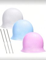 Random Reusable Cap Hair Coloring Highlighting Cap Rubber Streaking with Hook UK