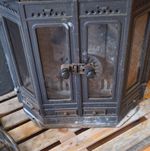 Black Freestanding Heating Stove, Metal & Glass, Viewing Window with Glass Door