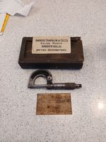 Vintage Ambrose Shardlow Sheffield Micrometer, Original Wooden Box 