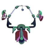 Gissa Bicalho Handmade Acrylic Necklace and Earrings Lux Brazilian Artist Signed