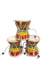 Indian Damru Hand Drum – Wooden Percussion Musical Instrument & Fun Twist Toy –