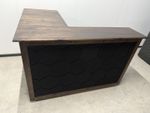 L-Shaped Wooden Bar with Acoustic Panels – Custom Made – Space for Large Fridge