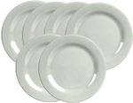White Dinner Plate 6-Piece 10� Round Dinner Plate Round Plate Melamine Plastic