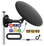 VHF UHF HDTV Outdoor Smart TV Antenna, Waterproof Housing Design, Black