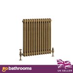 Traditional 2 Column Radiator Aged Brass Central Horizontal Radiator 600 x 605mm