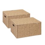 Hamper & Storage Box with Lid Paper Rope Gift X 2