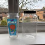 Vintage 97’s Cadburys Roses Clear Plastic Sweet Jar 2lb no lid. Generic tub also