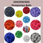 100/200/300 Mini Craft Poms Arts & Crafts Kids Mixed Pompoms Balls Small