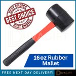 RUBBER MALLET HAMMER 16OZ STEEL SHAFT CAMPING RUBBER GRIP TOOLS DIY SOLID CAMP