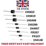 1N5408 1N4148 1N4007 1N5819 Diode Diodes 1-100pcs - FREE NEXT DAY FAST DELIVERY