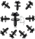 10x RANGE ROVER DISCOVERY EVOQUE BATTERY COVER AIR INTAKE TRIM PLASTIC CLIPS