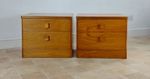 Pair Mid Century Teak Bedside Drawers Tables Cabinets Stag Cantata Danish Style