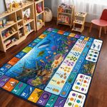 Kids Educational Playroom Rug Foldable Non Slip Learning Carpet Nursery Play Mat