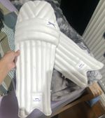 Slazenger APEX Senior Cricket Batting Leg Pads Pair White Adjustable Padded