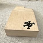 Blackriver Wooden Skateboard Ramp/Ledge Obstacle with Skull Logo Beige/Black