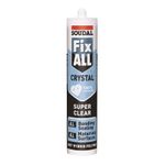 Soudal  Fix All Silicone Crystal Clear Sealant Strong Adhesive 100% Transparent