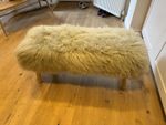 The White Company Tibetan Sheepskin Bench Occasional Seat Seating Mink Oak Legs