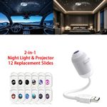 2-in-1 Galaxy Projector Night Light USB Projection Lamp with 12 Projection Films