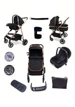 Parents & Peanuts 3 in 1 Baby Travel System Pram Pushchair with Infant Car Seat