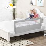 Toddlers Bed Rail Guard 150CM Foldable Baby Bed Rail-Silver