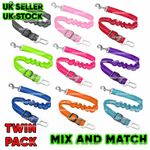 2 PACK Anti Shock Pet Dog Car Seat Belt Clip Bungee Lead Vehicle Safety Harness