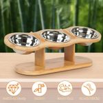 Adjustable Double Bowl Dog Cat Feeder Elevated Raised Stand Feeding Food Pet