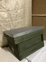 National Cedar Beehive with Frames and Wired Wax Foundation. GREEN.
