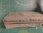 Green Leather / Suede Pencil Case Metal Zipper Pen Holder