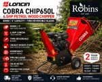 COBRA CHIP650 Wood Chipper 650L Garden Shredder Petrol 6.5HP Heavy Duty