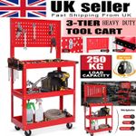 3 Tier Heavy Duty Tool Storage Trolley Cart Garage Workshop - 250kg Mechanic diy