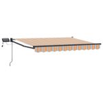 Manual Retractable Awning with LEDs Outdoor Sun Shade Garden Solution  vidaXL