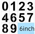 6 Inch Number Stencils for Painting – 10 PCS Reusable White PET 