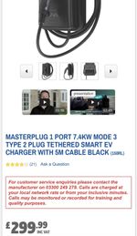 masterplug mode 3 EV charger smart (tethered 5M)