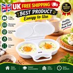 2 Cup Microwave Egg Poacher Cooker Non-Stick Egg Poaching pan Breakfast Kitchen