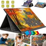 1000pcs Tilting Puzzle Board with 2-in-1 Designed Stand Cover Felt Mat 6 Trays