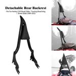 Black Detachable Passenger Backrest Sissy Bar For Harley Road Street Glide 09-25