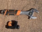 Adjustable wrench and pipe cutter set