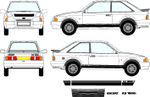 Ford Escort MK3 RS 1600 - RS 1300 SPORT STICKERS STRIPE KIT DECALS VINYLS