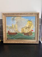 Original Oil Painting - Sir Charles Berkeley's Flag Ship Boyer - Sailing Ships