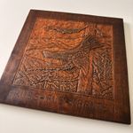 Hand-carved capercaillie plaque Black Forest style signed H Heber & dated 1947