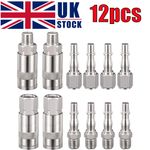 12PCS Euro Air Line Hose Fitting Connector Quick Release 1/4'' BSP Male Female