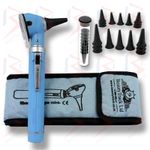 Blue Mini Otoscope Fiber Optic Medical Diagnostic Examination Ce Led Light UK