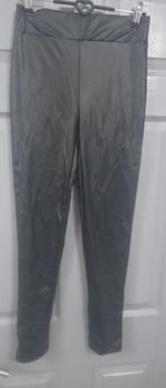 Friends Like These Black Faux Leather Look Leggings - Size 8