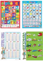Educational Posters Colourful Wall Charts for Children Laminated 20 pack