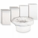 Box of 50 Commode Bucket Liner Bags and Absorbent Pads 450ml Water to Gel Aidapt