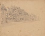 Town View with Houses, Circa 1850, Pencil Romantic Unknown (19th Century)